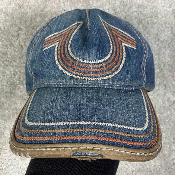 True Religion Other - Vintage True Religion Horseshoe Denim Baseball Cap Blue Distressed Hat